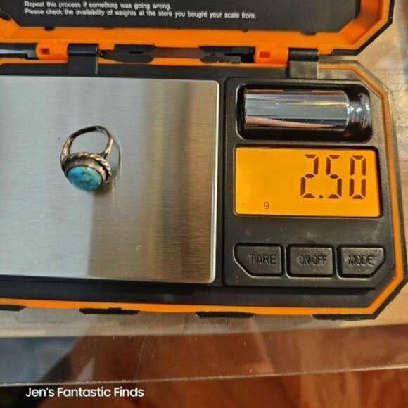 Vintage Silver &‎ Turquoise Split Shank Ring 3 - Picture 4 of 8